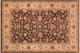 10x13 hand knotted Ziegler wool rug in brown and ivory - Classic Ziegler