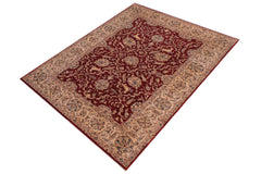 handmade Traditional Red Tan Hand Knotted RECTANGLE 100% WOOL area rug 9' x 12'