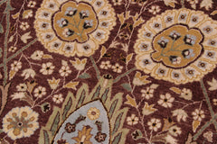 handmade Traditional Chocolate Chocolate Hand Knotted RECTANGLE 100% WOOL area rug 9' x 12'