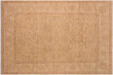 8x10 hand knotted Ziegler wool rug in gold and tan - Oriental Ziegler Darvyn