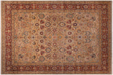 9x12 hand knotted Vegetable Dyed wool rug in gray and red - Tabriz Gray/ Red