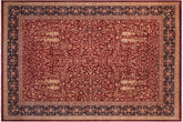 9x12 hand knotted Vegetable Dyed wool rug in red and blue - Kashan (9'2'' x 11'11'')