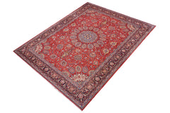 handmade Traditional Antique Rust Blue Hand Knotted RECTANGLE 100% WOOL area rug 10 x 13