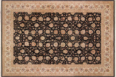 handmade Transitional Black Ivory Hand Knotted RECTANGLE WOOL&SILK area rug 10x14