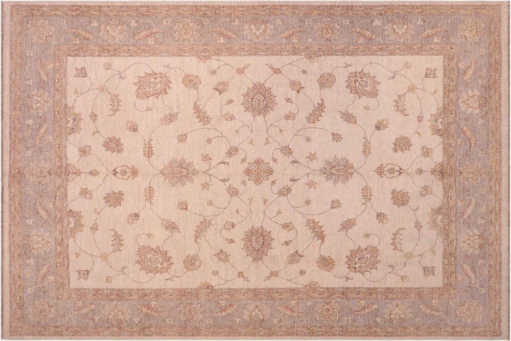 handmade Traditional Kafkaz Beige Blue Hand Knotted RECTANGLE 100% WOOL area rug 8x10