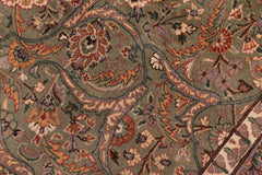 handmade Traditional Regular Lt. Green Ivory Hand Knotted RECTANGLE 100% WOOL area rug 9x12