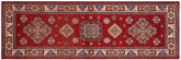 handmade Geometric Super Kazak Red Beige Hand Knotted RUNNER 100% WOOL area rug 3' x 8'