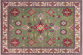 8x9 hand knotted Kazak wool rug in light green and beige - Bohemian Kazak Dream