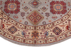 handmade Geometric Kazak Gray Beige Hand-made ROUND 100% WOOL area rug 9x9