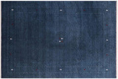 handmade Modern Gabbeh Blue White Hand-made RECTANGLE 100% WOOL area rug 9x12