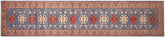 3x14 hand knotted Kazak wool runner rug in light blue and beige - Rustic Kazak Esme
