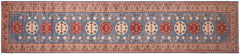 handmade Geometric Kazak light Blue Beige Hand-made RUNNER 100% WOOL area rug 3x14