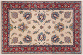 4x6 hand knotted Ziegler wool rug in gold and red - Oriental Ziegler Nicholas