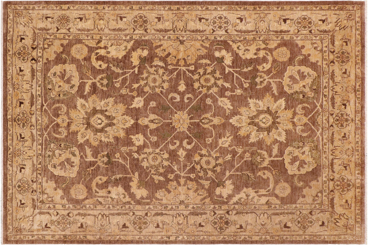 Oriental Ziegler Theresa Brown/Beige Hand Knotted Wool Rug - 8'5'' x 11'5''