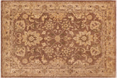8x11 hand knotted Ziegler wool rug in brown and beige - Oriental Ziegler Theresa