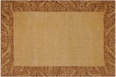 9x12 hand knotted modern wool rug in tan and brown - Eclectic Denise