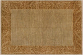 9x12 hand knotted modern wool rug in green and brown - Modern Tammy