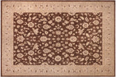 9x12 hand knotted Ziegler wool rug in brown and gray - Bohemian Ziegler Lori