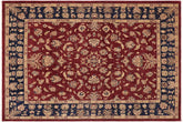 9x12 hand knotted Ziegler wool rug in red and blue - Chic Ziegler Rachel
