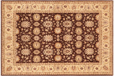 8x10 hand knotted transitional wool rug in brown and beige - Classic Dotty