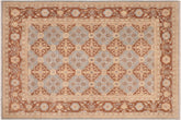 8x10 hand knotted transitional wool rug in blue and brown - Oriental Argentin