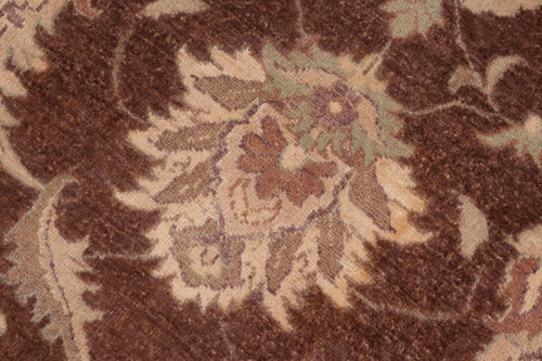 handmade Transitional Kafkaz Brown Beige Hand Knotted RECTANGLE 100% WOOL area rug 8' x 10'