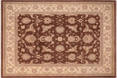 8x10 hand knotted transitional wool rug in brown and beige - Bohemian Alverta