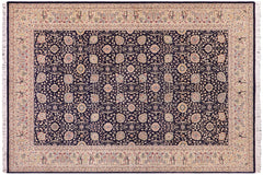 handmade Transitional Design Blue Tan Hand Knotted RECTANGLE 100% WOOL area rug 6' x 9'