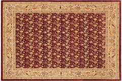 handmade Transitional Kafkaz Red Beige Hand Knotted RECTANGLE 100% WOOL area rug 9' x 12'
