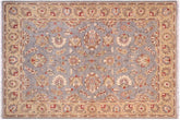 5x7 hand knotted Ziegler wool rug in gray and gold - Oriental Ziegler Iraida