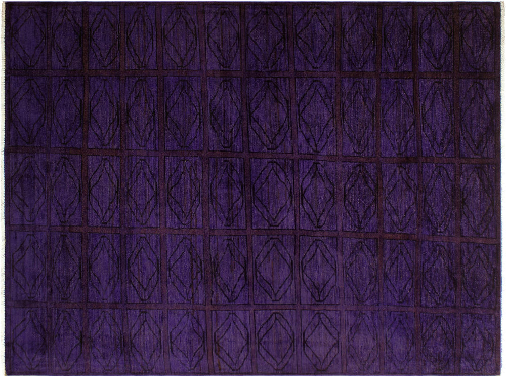 handmade Over Dyed Over Dyed Purple Red Hand Knotted RECTANGLE 100% WOOL area rug 5' x 6'