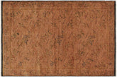 handmade Over Dyed Over Dyed Lt.orange Orange Hand Knotted RECTANGLE 100% WOOL area rug 4' x 6'