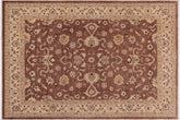 9x11 hand knotted Ziegler wool rug in brown and beige - Oriental Ziegler Julia