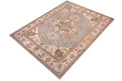 handmade Traditional Kafkaz Lt. Blue Hand Knotted RECTANGLE 100% WOOL area rug 10' x 14'