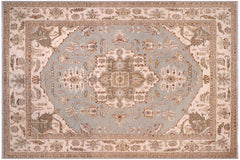 handmade Traditional Kafkaz Lt. Blue Hand Knotted RECTANGLE 100% WOOL area rug 10' x 14'