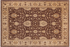 handmade Transitional Kafkaz Brown Beige Hand Knotted RECTANGLE 100% WOOL area rug 9' x 12'