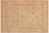 9x12 hand knotted Ziegler wool rug in gray and green - Classic Ziegler Marvella
