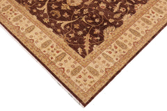 handmade Transitional Kafkaz Brown Beige Hand Knotted RECTANGLE 100% WOOL area rug 9' x 11'