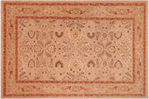 6x9 hand knotted Persian rug in tan and green - Istanbul Florence