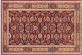6x9 hand knotted Persian rug in red and blue - Istanbul Rosa