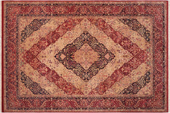 handmade Traditional Compartment Red Red Hand Knotted RECTANGLE 100% WOOL area rug 6x9