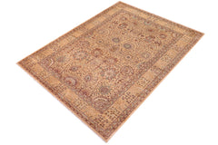 handmade Traditional Design Gold Gold Hand Knotted RECTANGLE 100% WOOL area rug 6' x 9'
