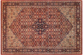 6x9 hand knotted Persian rug in rust and blue - Istanbul Elaine