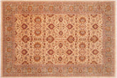 6x9 hand knotted Persian rug in gold and green - Istanbul Esther