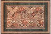 6x9 hand knotted Persian rug in green and multicolor - Istanbul Emma