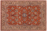 6x9 hand knotted Persian rug in rust and brown - Istanbul Hazel