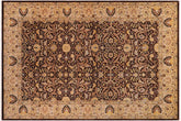 6x9 hand knotted Persian rug in brown and tan - Istanbul Clara