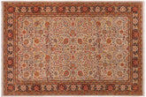 6x9 hand knotted Persian rug in tan and charcoal - Istanbul Joanne