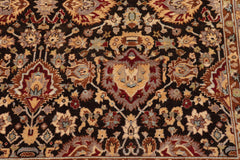 handmade Traditional Lahore Brown Lt. Brown Hand Knotted RECTANGLE 100% WOOL area rug 6' x 9'
