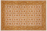 6x9 hand knotted Persian rug in gray and gold - Istanbul Joann